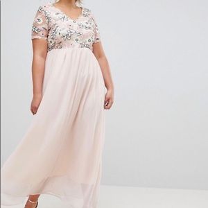 Club L (ASOS) Plus Maxi Dress With Sequin Top